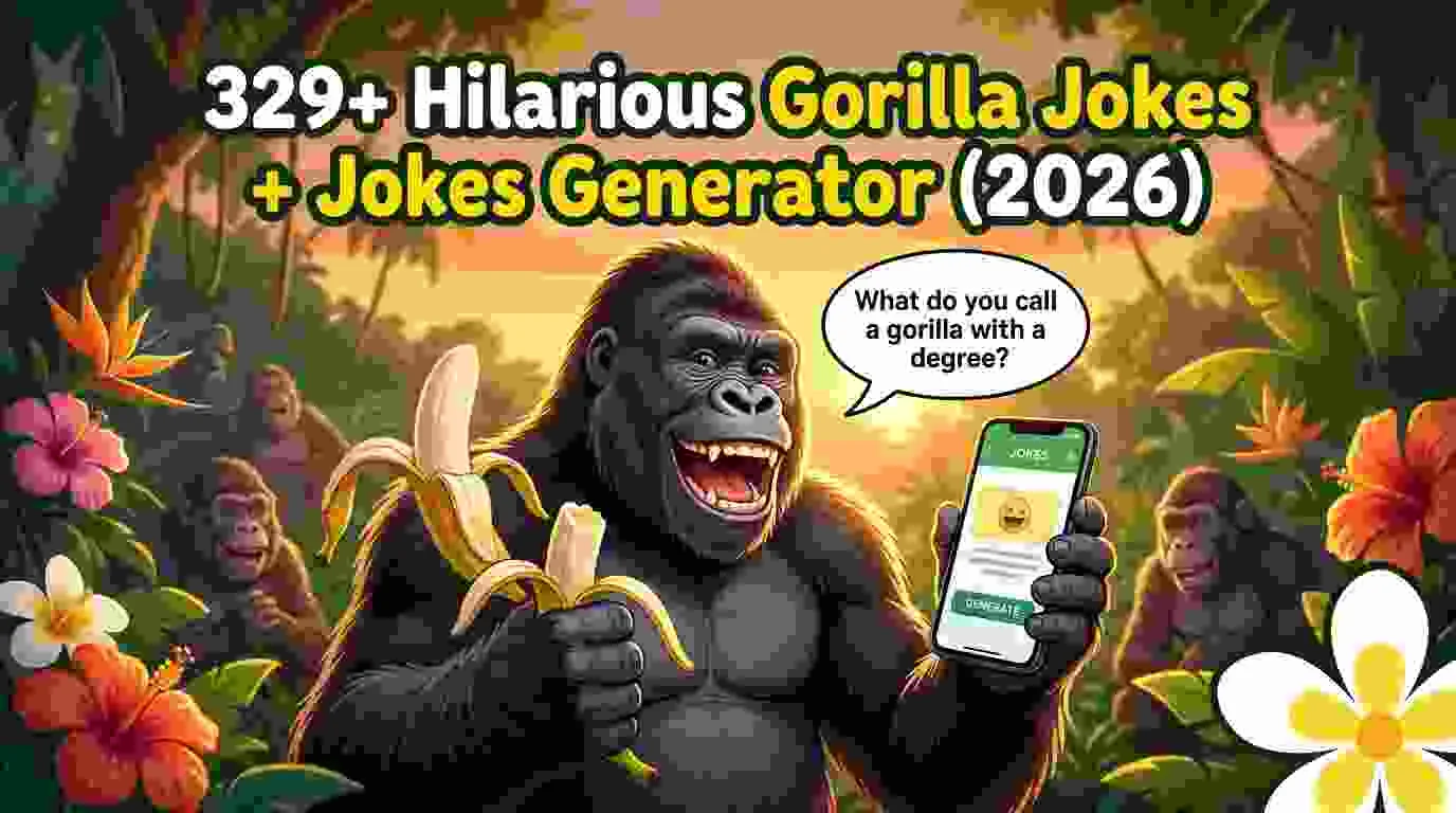 Hilarious Gorilla Jokes + Jokes Generator (2026)